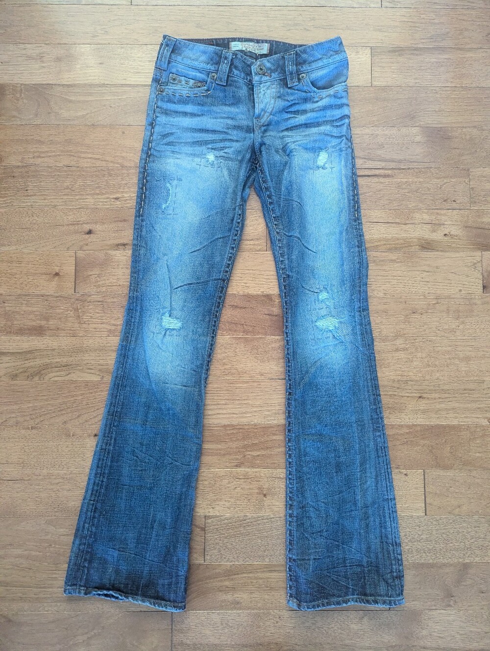 1921 Jeans Low Rise Bootcut Distressed Y2K Japanese Denim Women's - Size 26/34